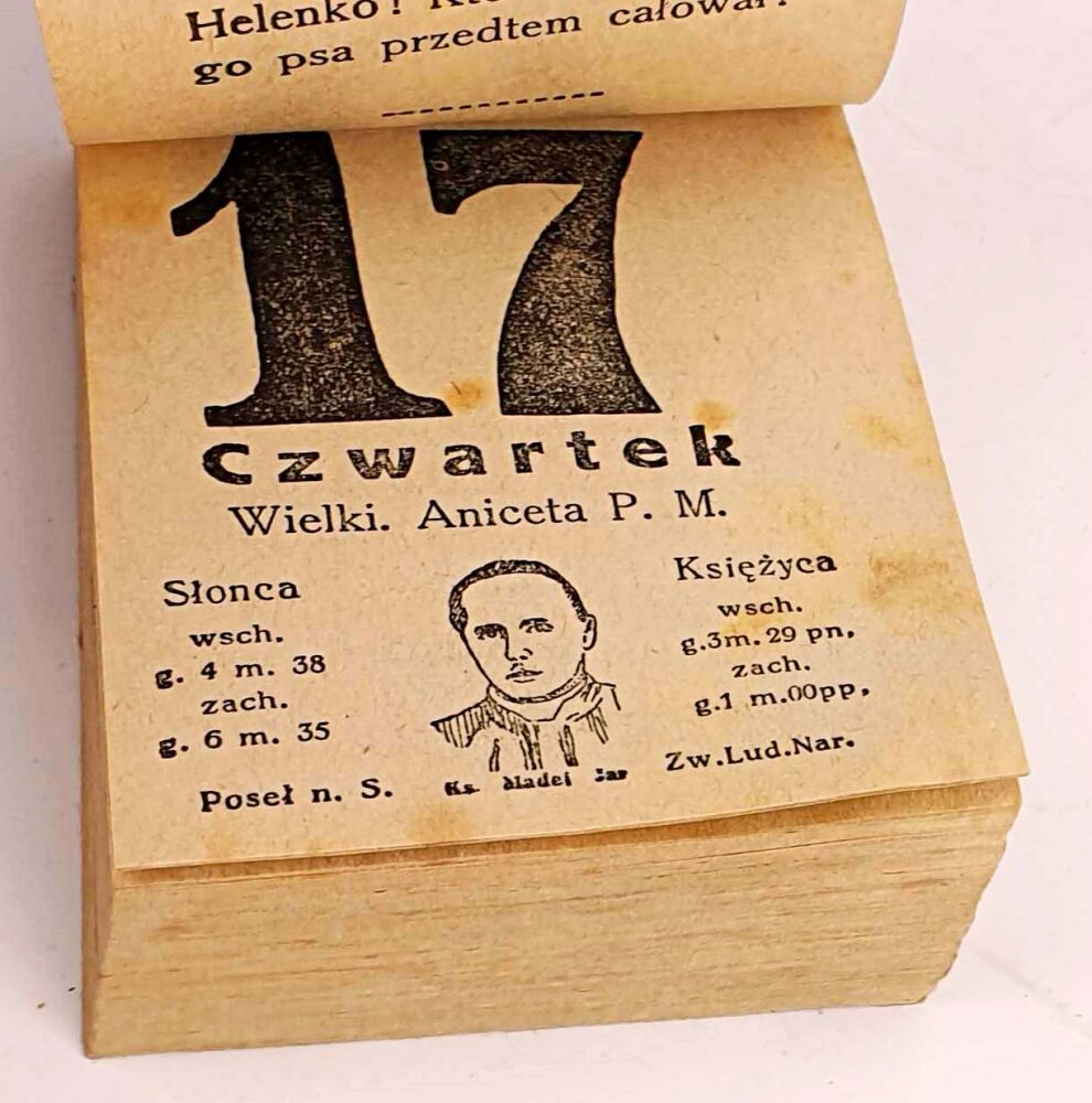 Kalendarz ścienny na rok 1930 [kalendarz zdzierak], kartka 3