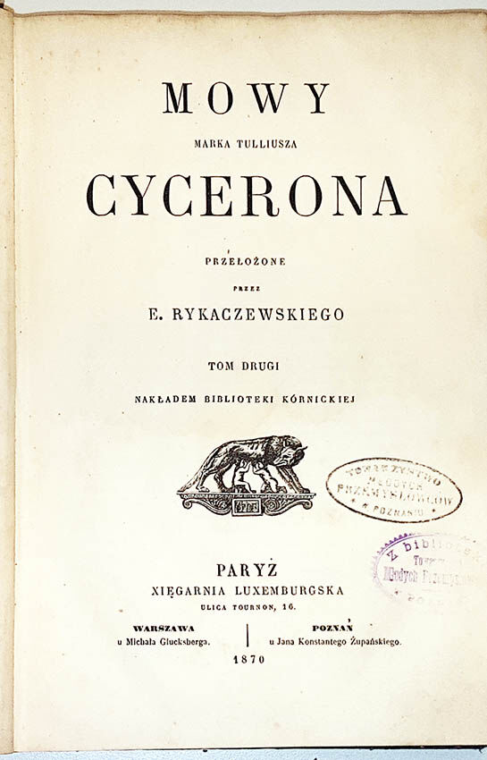 CYCERON- MOWY T. 2 Paryż 1870