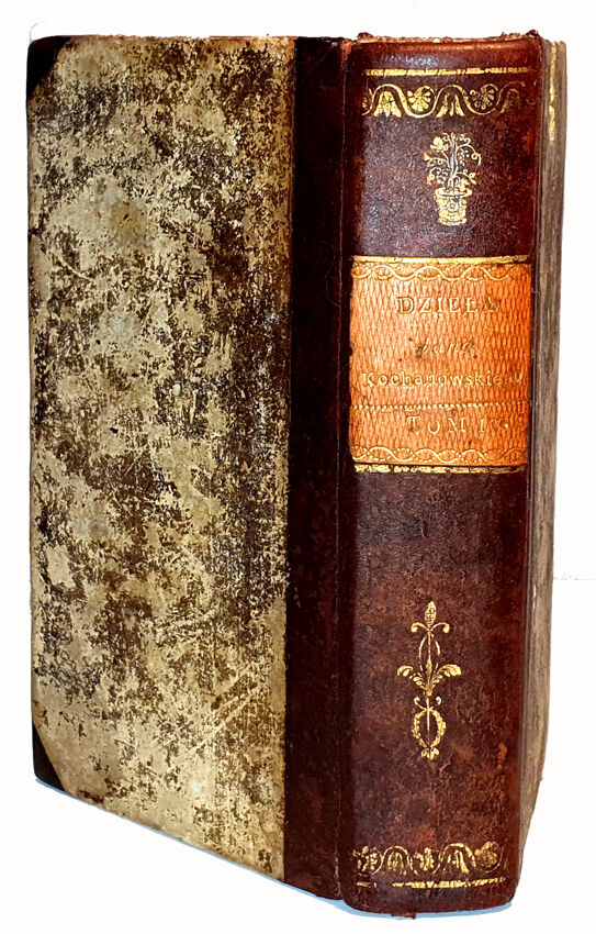 DZIEŁA FRANCISZKA KARPIŃSKIEGO tom IV 1826  piękny półskórek z księgozbioru Feliksa Wężyka w Mroczeniu