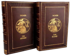 HOMER- THE ILLIAD. THE ODYSSEY exclusive leather binding