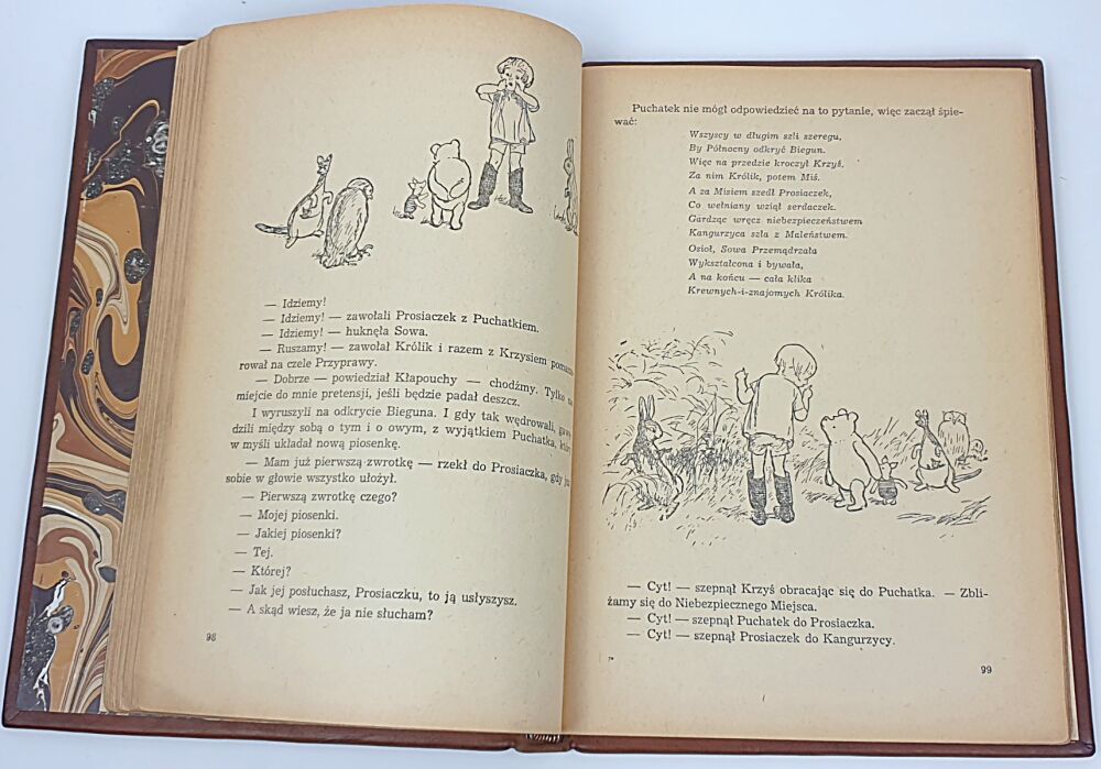 Kubuś Puchatek A.A. Milne, E.H. Shepard, ekskluzywna książka, skórzana oprawa, ilustracja 3